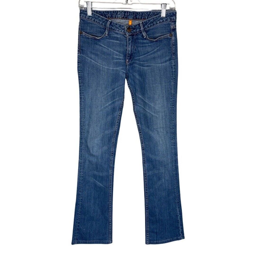 Earnest Sewn Jeans Womens 6 29" Blue Hefner Boot Cut Handsanding Vintage‎ Y2K